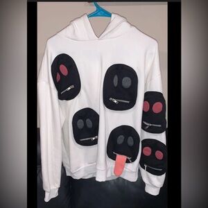 Black and white multi faced hoodie